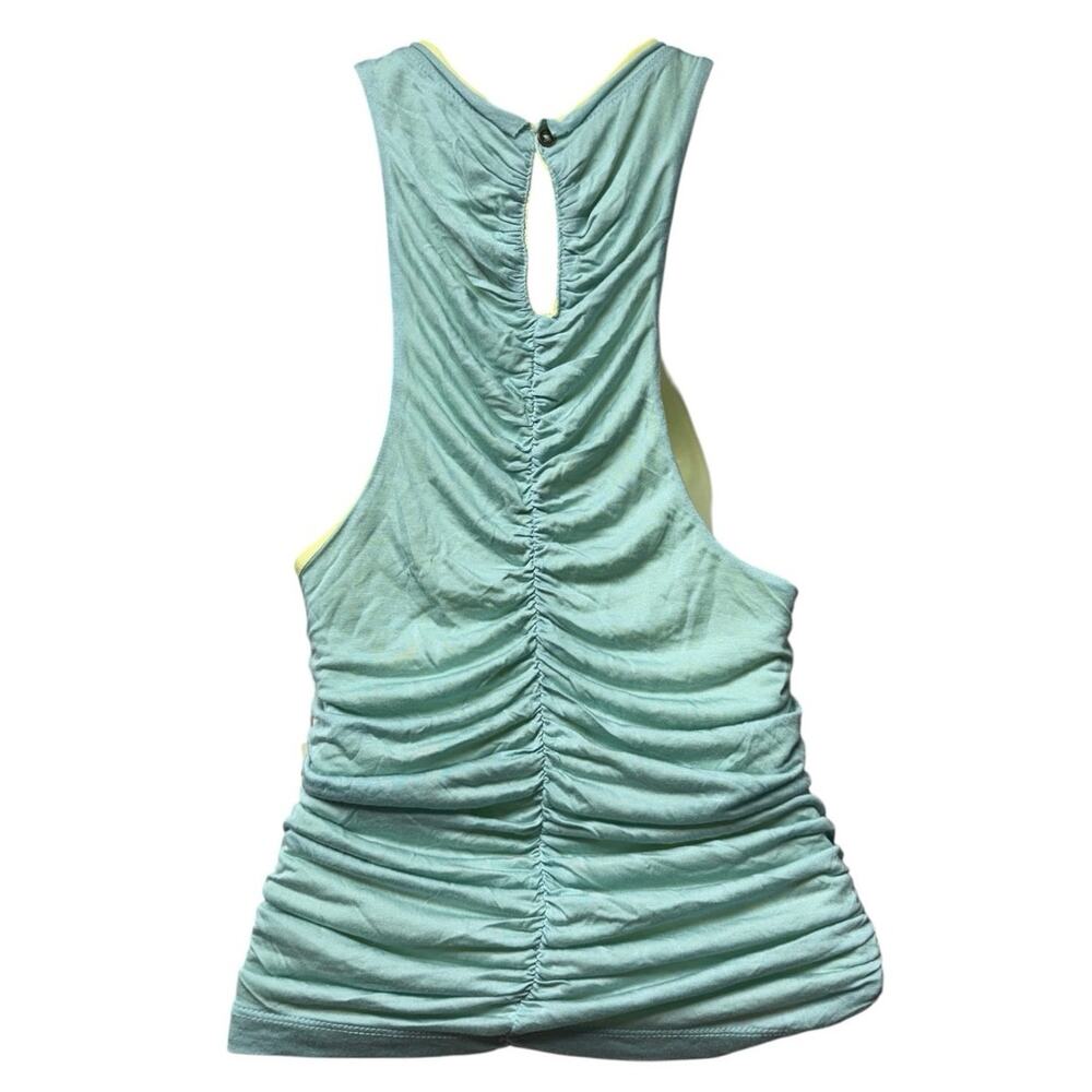 NWT Anthropologie Pilcro Size Medium Tank Top  Reversible Ruched Sleeveless Blue - Picture 2 of 8